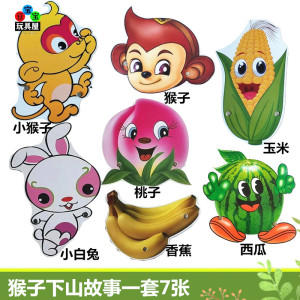 小猴子下山头饰道具头套儿童表演装扮卡通帽子幼儿园动物头饰面具