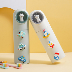 儿童牙刷收纳盒便携式可爱卡通旅行牙具杯带盖漱口杯外出洗漱套装