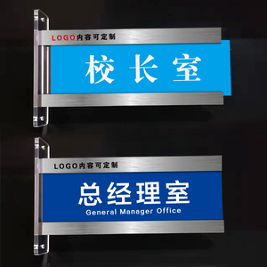 办公室挂牌双面门牌办公室学校医院侧墙科室牌侧挂标识牌定制做