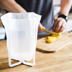 创意折叠铁艺垃圾架 厨房垃圾分类垃圾桶杯碟砧板收纳架锅盖支架