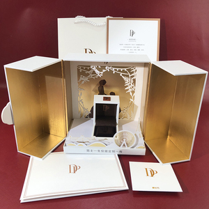 新款dr双开钻戒盒一生一世求婚戒指盒对戒盒情侣指环包装礼品盒子