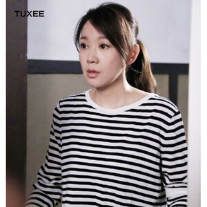 正品tuxee少年派闫妮王胜男同款夏秋2020新韩版宽松条纹休闲t恤女