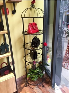 铁艺锅架子鸟笼置物收纳鞋包展示花瓶橱窗饰品甲油服装店加厚网红