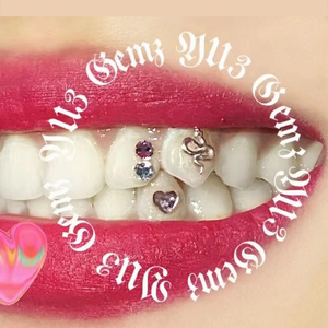 牙饰钻石牙装饰牙饰品蛇牙齿镶钻贴钻小蛇牙套爱心心形圆钻爆闪潮