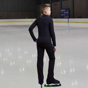 儿童花样滑冰服套装溜冰服训练服男童成人黑色滑冰训练服滑冰服装