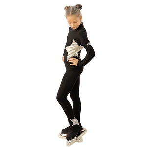 高弹女童训练服溜冰服花样滑冰服滑冰裤子透气儿童加绒表演服套装