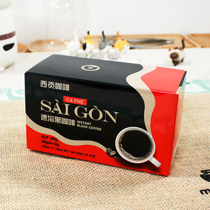 越南原装进口西贡速溶黑咖啡无蔗糖特浓原味30杯盒装不酸学生提神