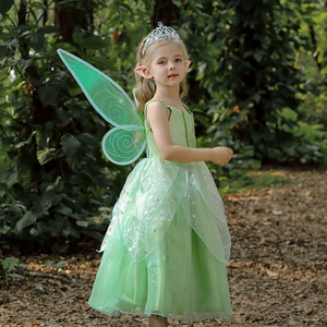精灵服装森系礼服cos仙女梦幻衣服小叮当带翅膀的公主裙连衣裙