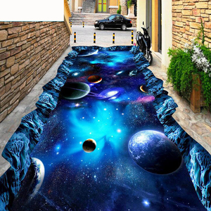 定制3d立体地板画大型商场地立体贴瓷砖地砖地贴立体画星空
