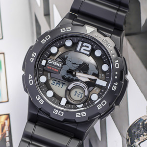 卡西欧casio手表男士运动防水电子表学生男表 aeq-100w-1a/9a/1b