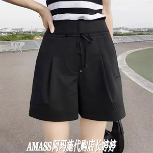 哥弟阿玛施正品牌专柜女装2023夏季新款高腰系带休闲阔腿短裤子女