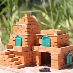 joan miro美乐泥瓦匠儿童砖头玩具砌砖盖房子手工自建房男孩礼物