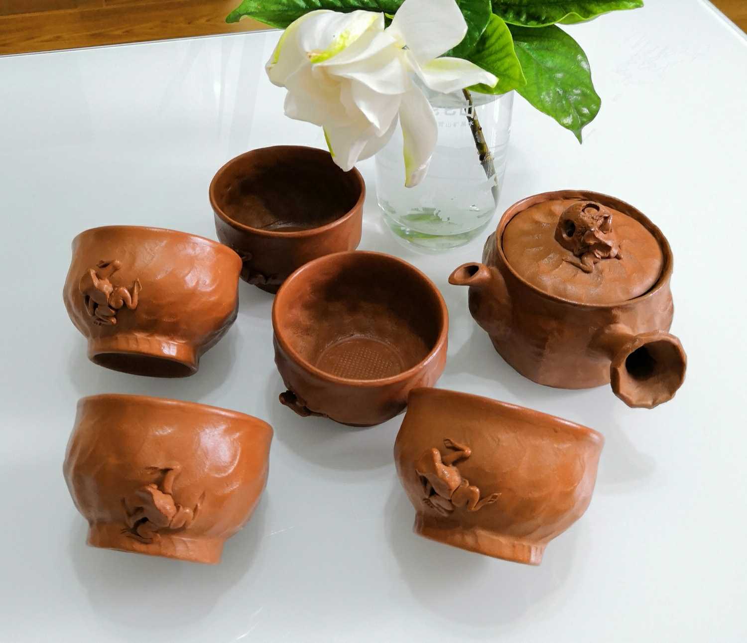 亀井治美作 幻彩琳 青芙蓉文 茶碗 共箱 茶道具 - grupomarmor.com.mx