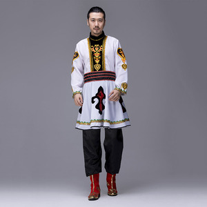 新款回族舞蹈表演服装男新疆维吾尔少数民族哈萨克族舞台演出服饰