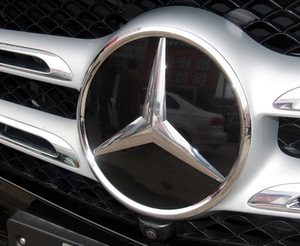 奔驰车标奔驰新c e gls glk ml cls级中网标志车头大标实心前车标