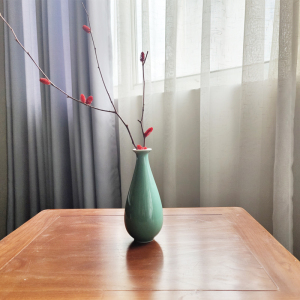 禅意新中式颜色釉陶瓷小花瓶茶桌装饰小花器茶室插一枝花枯枝摆件