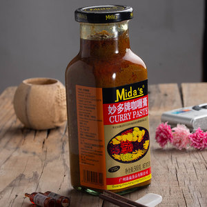 妙多牌咖喱膏500g瓶装黄咖喱膏印式油咖喱鱼蛋咖喱蟹酱 整箱优惠