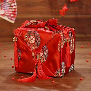结婚用红包袱皮新娘特大婚礼红色包布出嫁陪嫁包裹布红色用品大全