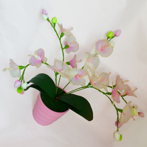 丝网花手工diy成品蝴蝶兰盆景客厅装饰仿真花包邮