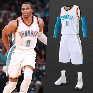 威少球衣训练队服背心女外穿雷霆篮球服运动套装男儿童比赛队服潮