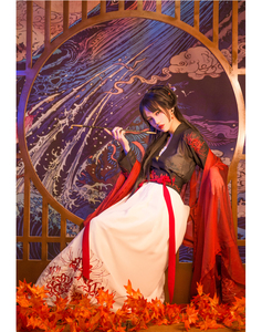 【兰皋汉服】彼岸花 曼珠沙华 刺绣齐腰襦裙一套