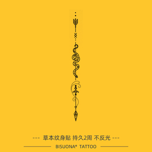 碧索娜长条蛇花纹图腾 纹身贴防水仿真个性刺青半永久果汁草本贴