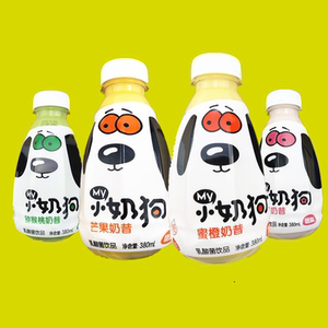 小奶狗奶昔芒果樱花猕猴桃蜜橙乳酸菌饮料风味饮料380ml 4瓶包邮