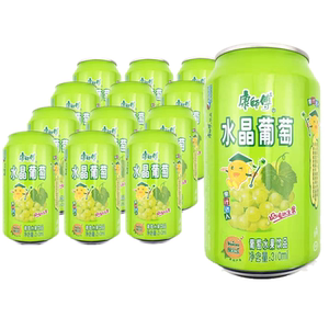 康师傅水晶葡萄水果果汁饮料听装罐装310ml 整箱24罐全国多省包邮