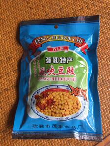 云南弥勒特产巧七娘风吹素豆豉350克一袋3袋包邮老干妈风味豆豉