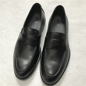 断码清仓hugo boss高端意大利产头层真牛皮商务正装黑色皮鞋子