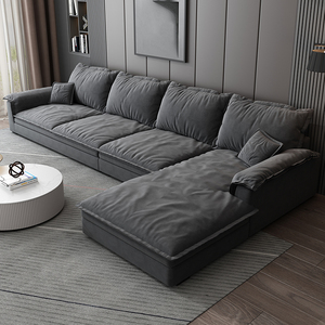 布艺沙发新款科技猫爪轻奢羽绒乳胶沙发超大坐深意式客厅沙发组合