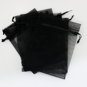 纯色纱袋首饰束口袋抽绳小袋子迷你黑色饰品包装袋网纱袋定制定做