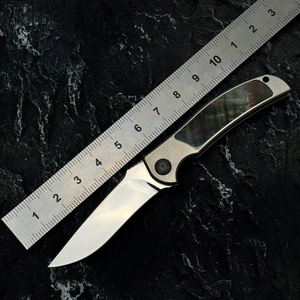 RJ Martin马丁Q36钛柄镶嵌彩贝MANGNACUT钢手工收藏级折刀工具EDC