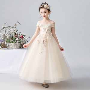 女大童礼服一字肩