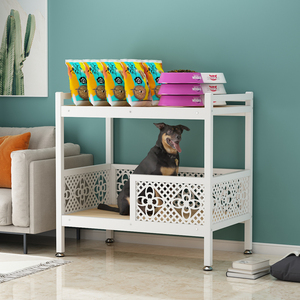 狗床可拆洗中型大型犬铁艺狗窝金毛泰迪铁床实木冬季保暖宠物垫子