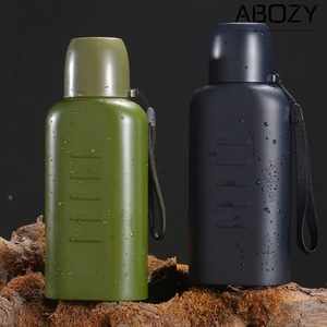 白钢扁平水瓶304不锈钢保温杯老式运动壶行军迷扁水壶礼品