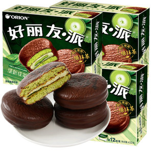 好丽友216g 蛋糕糕点零食儿时的味道好丽友好朋友巧克力派抹茶味