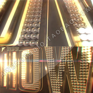 E3D镶嵌灯珠霓虹灯泡灯管三维标志发光logo演绎动画AE模板