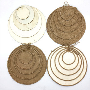 圆形麻绳木板森系挂饰幼儿园环创手工diy创意装饰材料幼师口袋