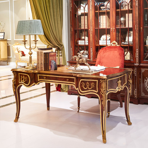欧式写字台亚历山大英式实木书桌别墅豪华书桌椅组合做旧书桌家具