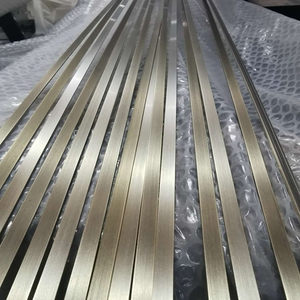 不锈钢t型条 金属收边压缝背景墙装饰条8mm镜面玫瑰金现货304材质