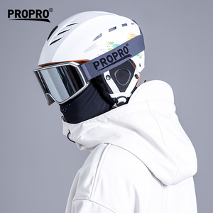 propro滑雪头盔男女超轻平花保暖雪盔雪镜套装单板双板滑雪装备