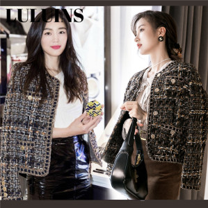 luluins秋冬新款刘诗诗全智贤白百何明星同款衣服小香风外套女装