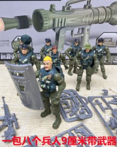 二战军事摆件战争9厘米大兵人模型部队玩具士兵特种套装武器塑胶