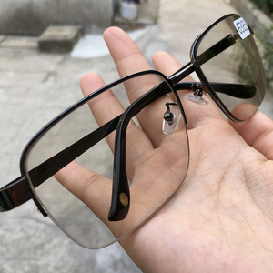 高品质 东海老料纯天然茶水晶石头眼镜半框冰糖色200弯超大号镜片