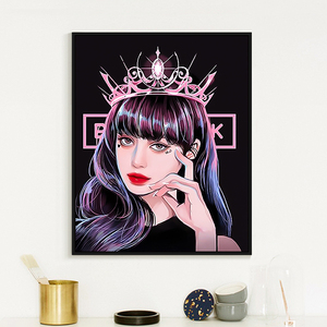 lisa朴彩英diy数字油彩画blackpink女明星爱豆自己手绘涂色人物画
