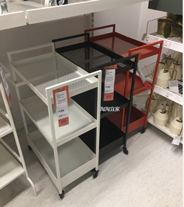 IKEA宜家 耐斯弗思手推车云鲸扫拖机置物架收纳架整理架厨房推车