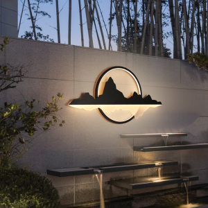 瀑布造景流水墙水幕墙黑色金铜色出水口庭院园林水景墙16人付款588