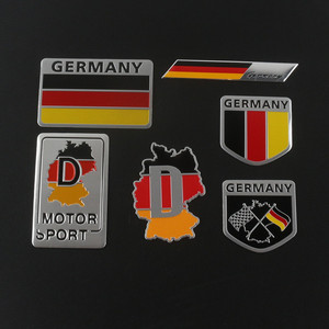 德国大众车标/后备箱/国旗车贴/改装金属标/铝标/汽车尾标贴侧标