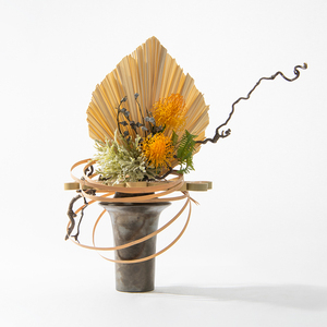 新中式现代简约仿真花花艺蒲扇干花假花样板房间家居软装饰品摆设